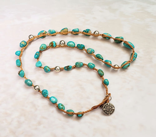 Kingman Turquoise and Sterling Necklace 20