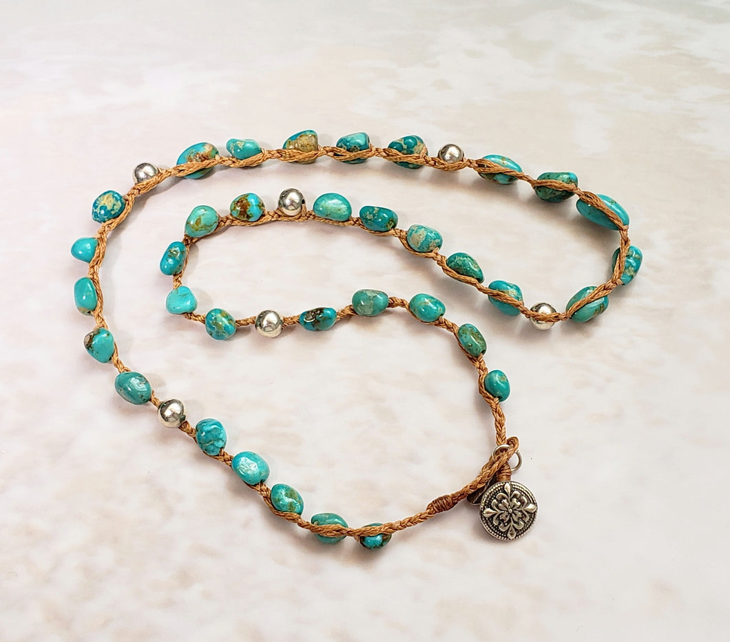 Kingman Turquoise and Sterling Necklace 20