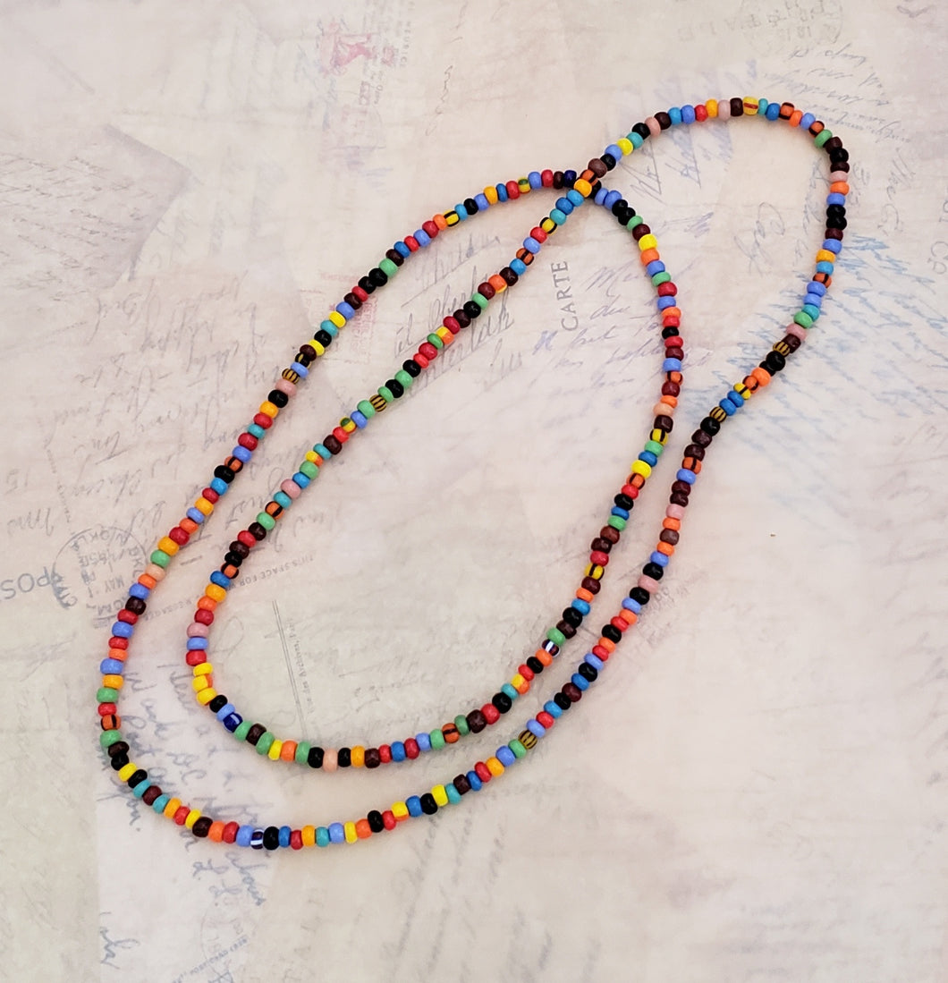 Beaded Necklace, Custom Colorful Beaded Necklace, Seed Bead Necklace, Teal  Beaded Choker Necklace, Pink Beaded Choker, Boho Beaded Necklace - Etsy