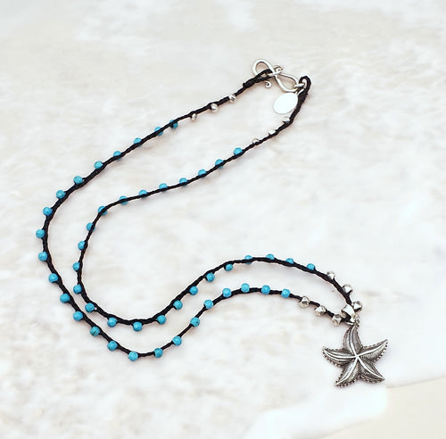 Sterling Starfish Charm with Howlite