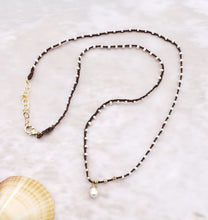 Hand Crochet Necklace with Freshwater Pearl Drop