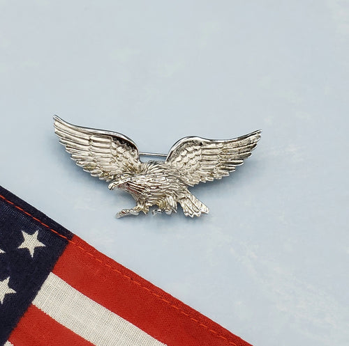 Vintage Sterling American Eagle Pin