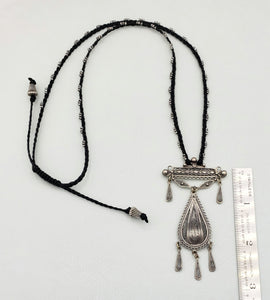 Salvaged Antique Sterling Filigree Pendant Necklace from J Leslie Designs